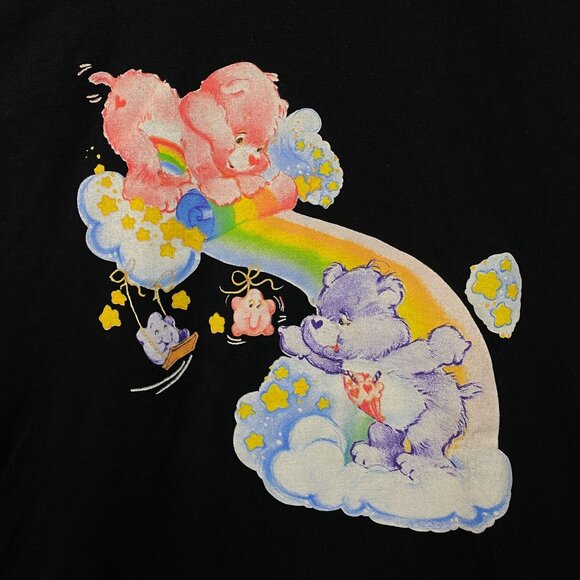 Care Bears Cheer Bear & Share Bear Rainbow & Stars T-Shirt Small - Picture 2 of 4